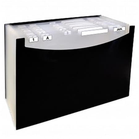 C-Line Products 21-Pocket Stand-Up Design Expanding File, Black C-33459